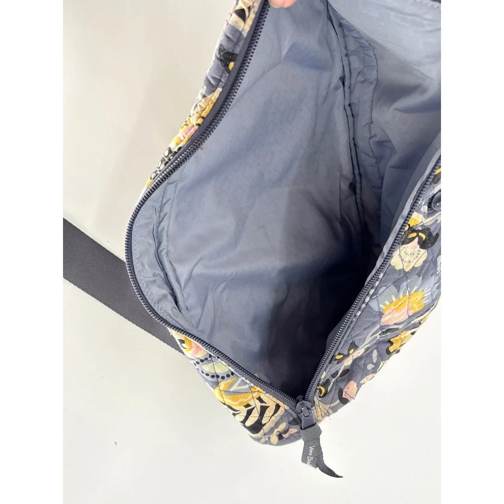 Vera Bradley Quilted Sling Backpack French Paisley Floral‎ Gray Purple Crossbody